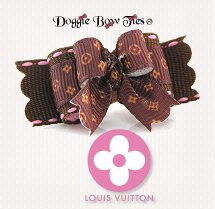 Dog Bow-Tiny Ties, Pink Stitches Louis Vuitton