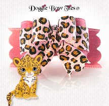 Dog Bow-Tiny Ties, Mauve Leopard