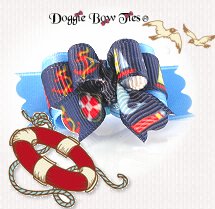 Dog Bow-Tiny Ties, Nautical Blue