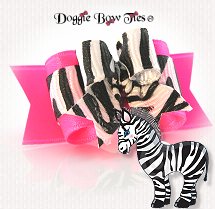 Dog Bow-Tiny Ties, Neon Zebra
