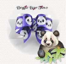 Dog Bow-Tiny Ties, Panda Love, Purple