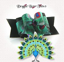 Dog Bow-Tiny Ties, Peacock