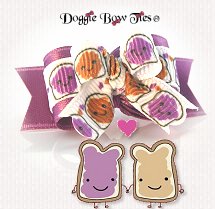 Dog Bow-Tiny Ties, Peanut Butter and Jelly