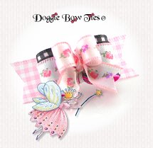 Dog Bow-Tiny Ties, Pink and Black Gingham Sweetness