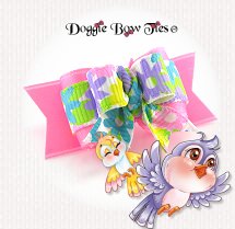 Dog Bow-Tiny Ties, Pink Summer Flowers