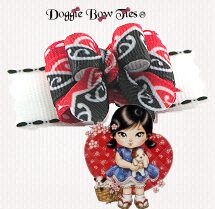 Dog Bows-Tiny Ties, Red and Black Design
