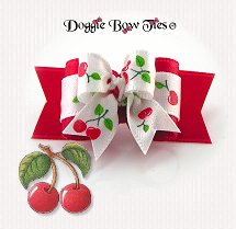 Dog Bow-Tiny Ties, Red Cherry