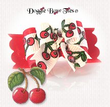 Dog Bow-Tiny Ties, Red Cherry Baby