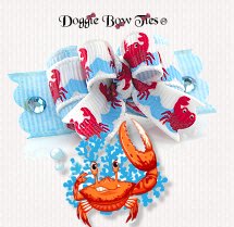 Dog Bow-Tiny Ties, Little Red Crab