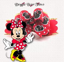 Dog Bows-Tiny Ties, Red Mickey