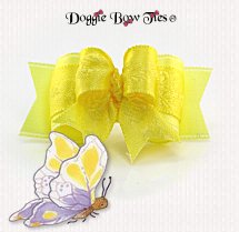 Dog Bow-Tiny Ties, Rose Satin, Yellow