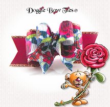 Dog Bow-Tiny Ties, Wine Roses