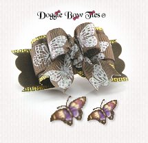 Dog Bow-Tiny Ties, Sable Frosty Butterfly