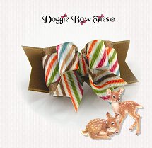 Dog Bow-Tiny Ties, Sable Diagonal Stripes