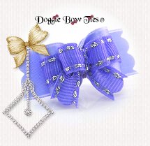 Dog Bow-Tiny Ties, Silver Thread, Grappa