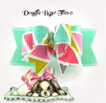 Dog Bow-Tiny Ties, Spearmint Triangles