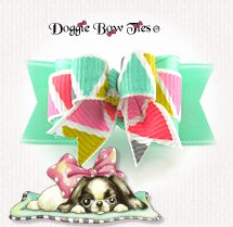 Dog Bow-Tiny Ties, Spearmint Triangles