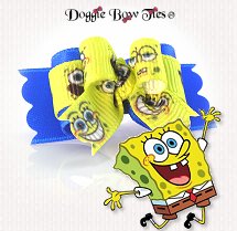 Dog Bow-Tiny Ties, Sponge Bob