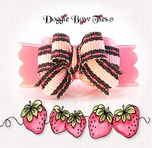 Dog Bow-Tiny Ties, Strawberry Brownie