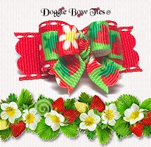 Dog Bow-Tiny Ties II, Strawberry Flower