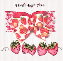 Dog Bow-Tiny Ties Strawberry Lace