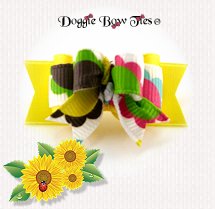 Dog Bow-Tiny Ties, Sunflowers