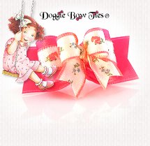 Dog Bow-Tiny Ties, Sweet Babykins, Azalea