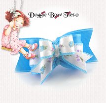 Dog Bow-Tiny Ties, Sweet babykins, Blue