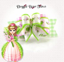 Dog Bow-Tiny Ties, Pink and Green Gingham Sweetness