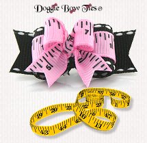 Dog Bow-Tiny Ties, Tape Measure, Pink