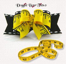 Dog Bow-Tiny Ties, Tape Measure, Yellow