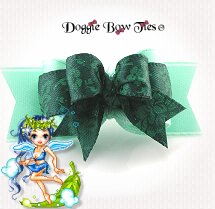 Dog Bow-Tiny Ties, Teal and Seafoam Harmony