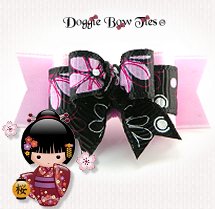 Dog Bow-Tiny Ties, Tulip Kokeshi Doll