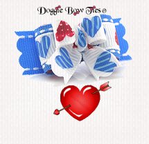 Dog Bow-Tiny Ties Holiday -Country Heart Stitches-Blue