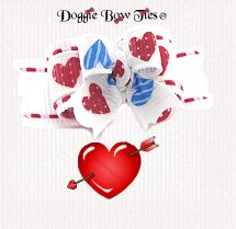 Dog Bow-Tiny Ties Holiday -Country Heart Stitches-White