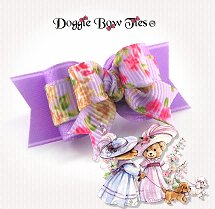 Dog Bow-Tiny Ties, Victorian Rose, Lilac