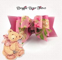 Dog Bow-Tiny Ties, Victorian Rose, Mauve