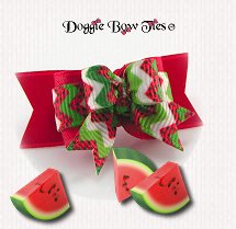 Dog Bow-Tiny Ties, Watermelon, red