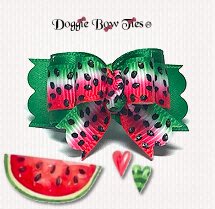 Dog Bow-Tiny Ties, Watermelon with Seeds