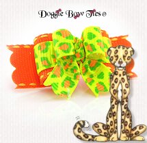 Dog Bow-Tiny Ties, Orange and Yellow Leopard