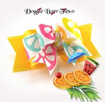 Dog Bow-Tiny Ties, Marigold Citrus Fruit